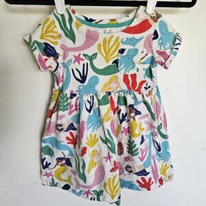Mini Boden Girls’ Mermaid Jersey Dress Size 2-3Y 100% Cotton